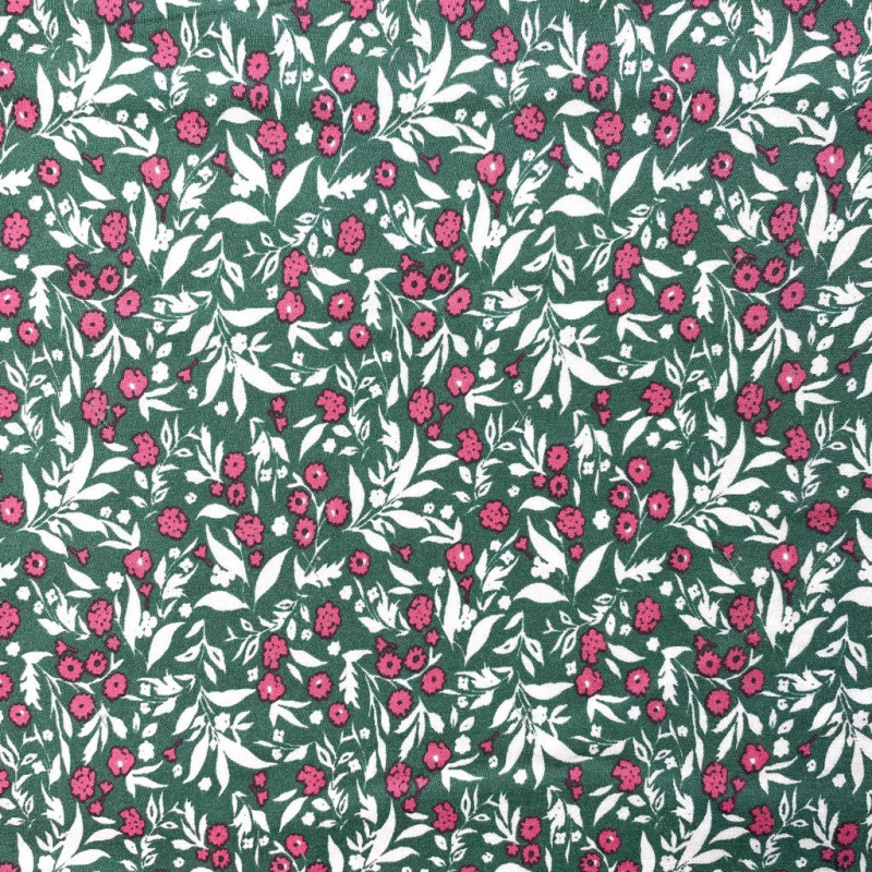 Printed Viscose PUKKA Palm / Magenta